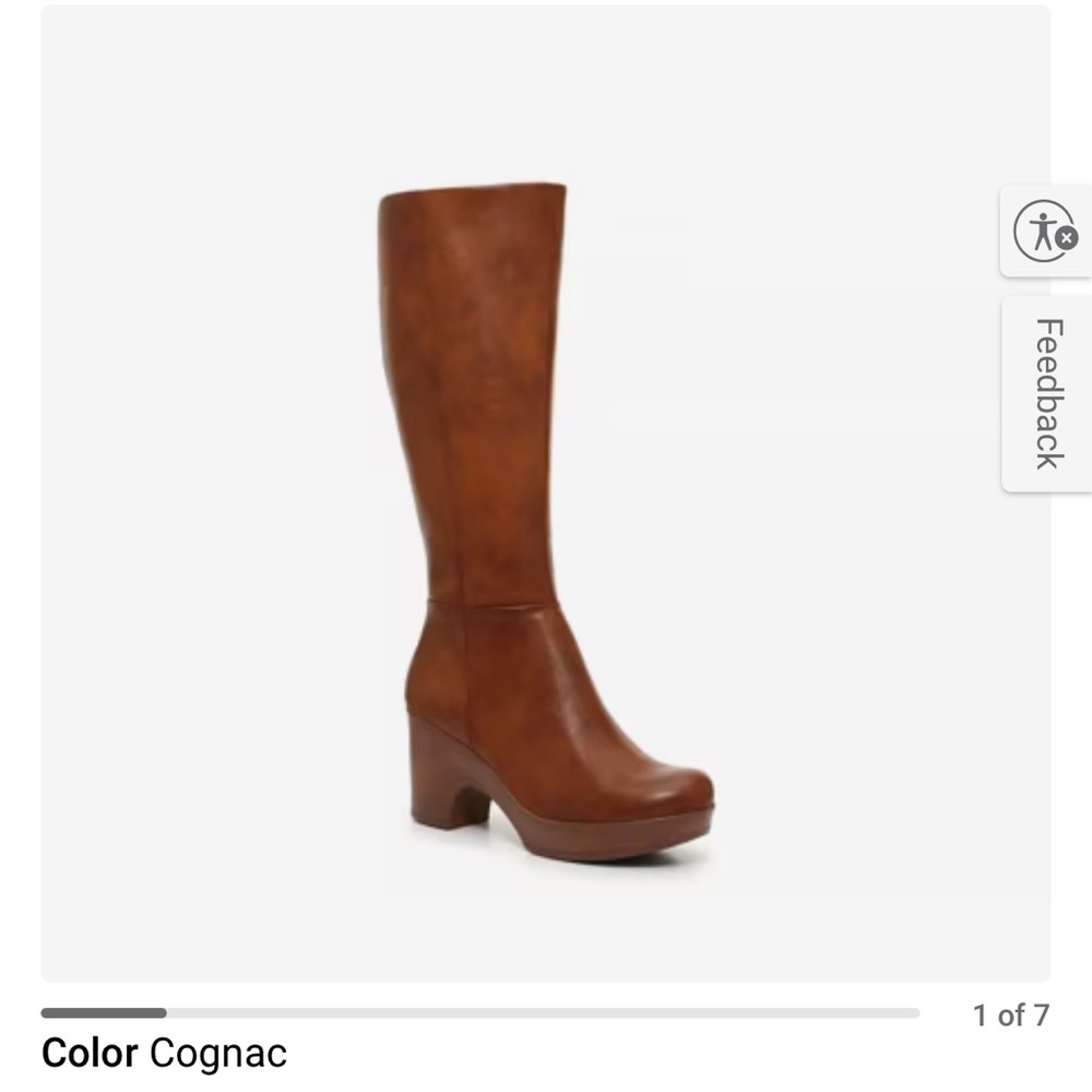 Women's BOC Brogan Boots Cognac Knee-High Boots NEW